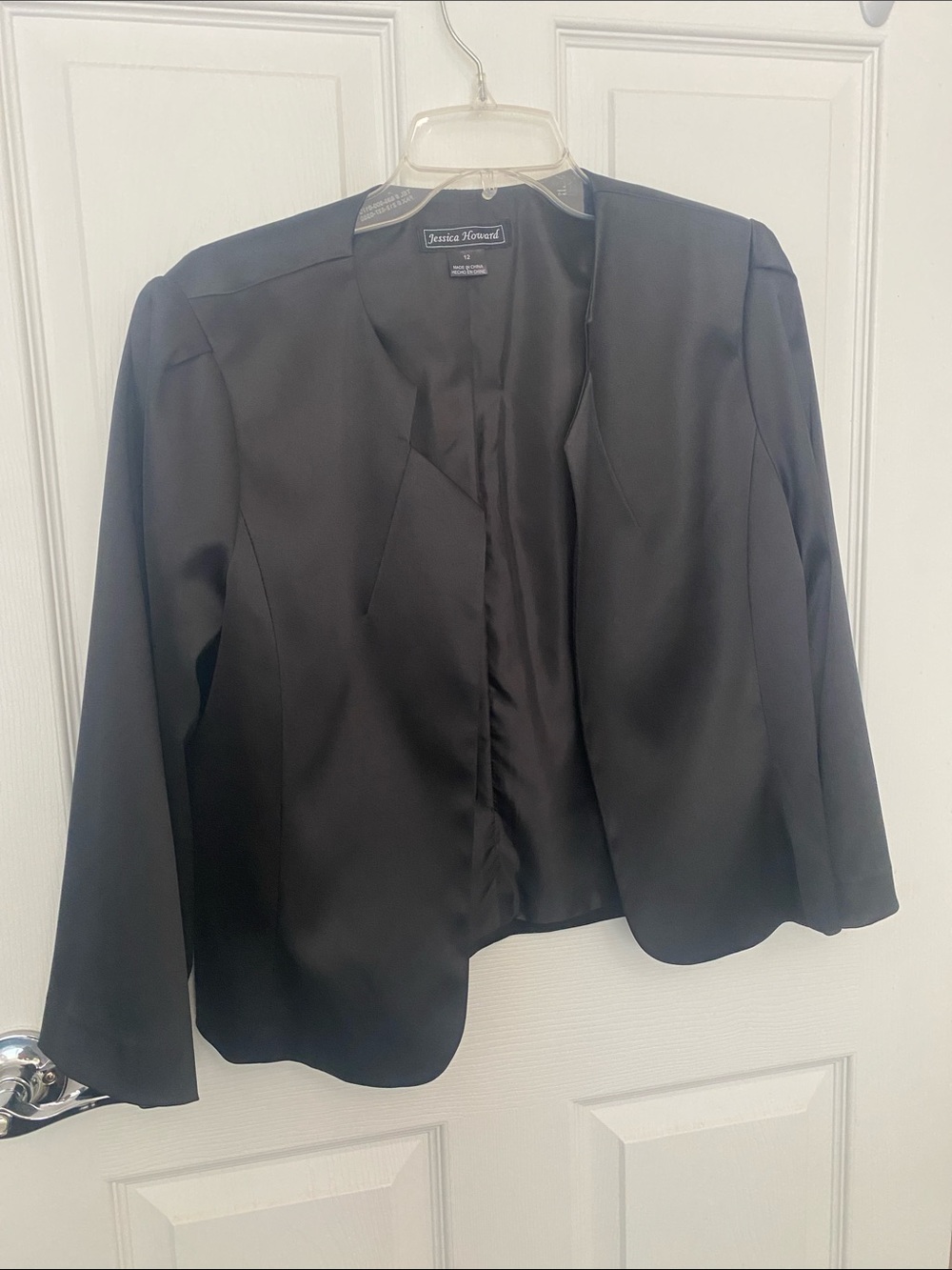 Jessica Howard Black Open-Front Tailored Blazer